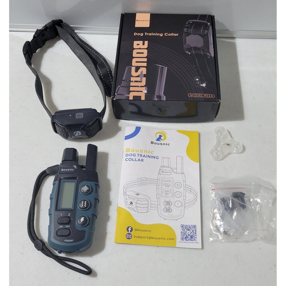 Bousnic RS2A Shock Dog Training Collar with Remote Blue (No Cable) WORKS